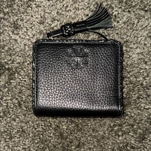 Tory Burch Black Pebbled Leather Wallet